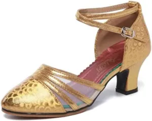 Womens Latin Dance Shoes Heeled Ballroom Salsa Tango Party Sequin Bling Practice Performance Dance Shoes