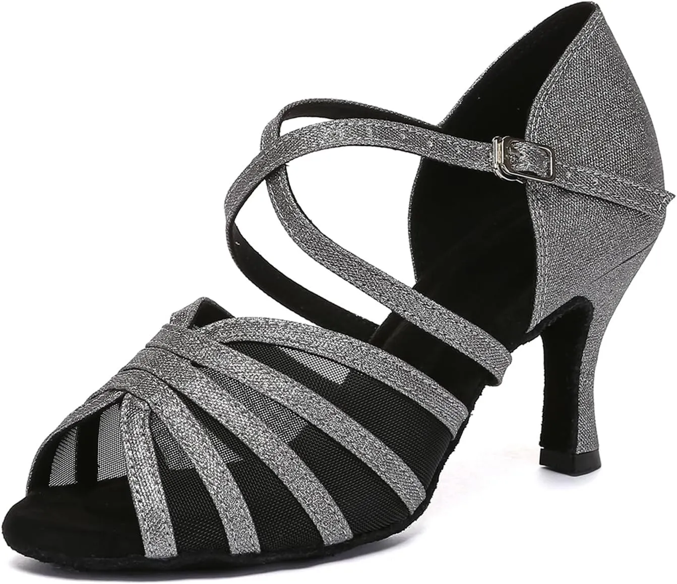 Women's Latin Dance Shoes Mesh Ballroom Salsa Practice Performance Professional Dancing Shoes, Model L649