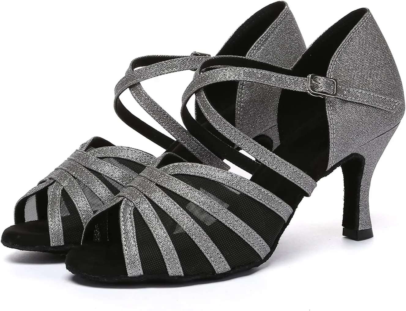 Women's Latin Dance Shoes Mesh Ballroom Salsa Practice Performance Professional Dancing Shoes, Model L649
