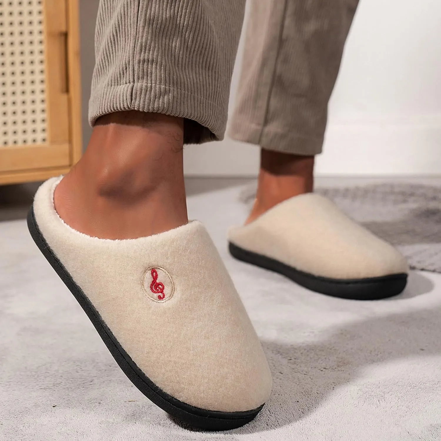 Women's Memory Foam Slippers Cozy Micro Suede Slippers Memory Foam Warm Slippers House Shoe with Anti-Skid Rubber Sole