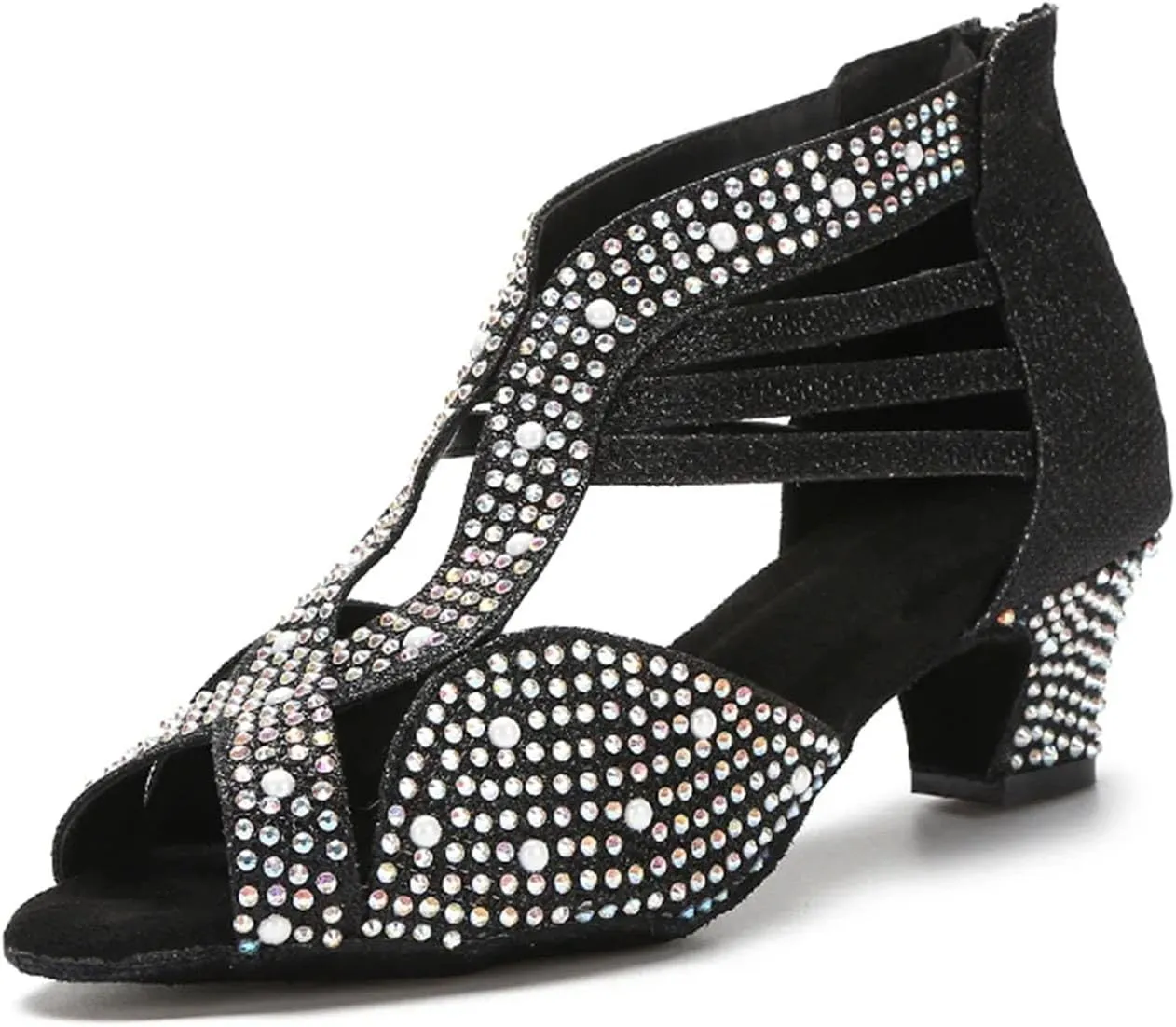 Women's Modern Latin Dance Shoes - Salsa Tango Indoor Soft Sole Party Sandals, 5CM/2Inch Heel Height