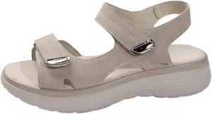 Womens Orthopedic Walking Sandals 2025 Summer Open Toe Walking Adjustable Leather Strap Sandals Beach Casual Comfortable Arch Support Sandals