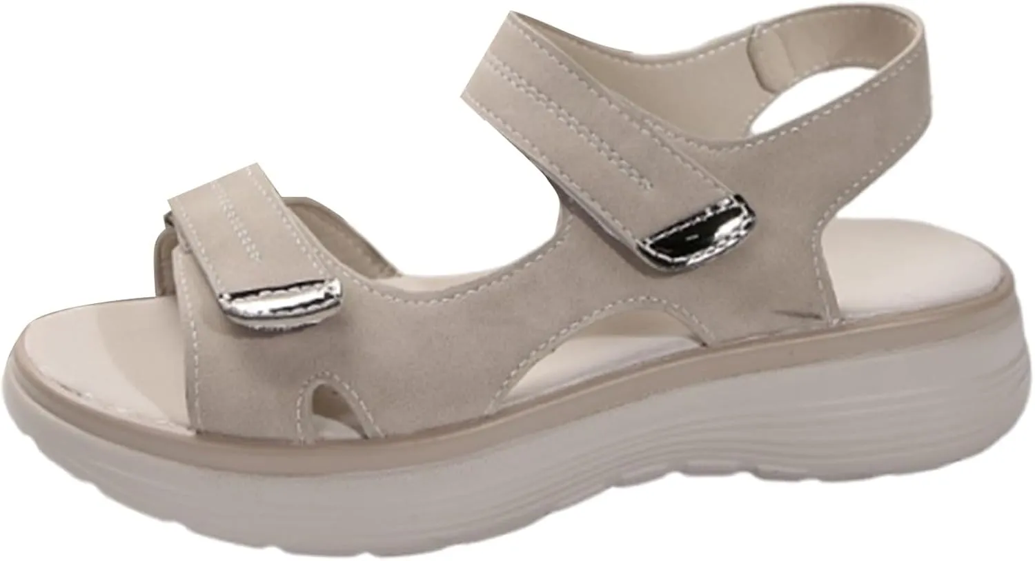 Womens Orthopedic Walking Sandals 2025 Summer Open Toe Walking Adjustable Leather Strap Sandals Beach Casual Comfortable Arch Support Sandals