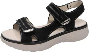 Womens Orthopedic Walking Sandals 2025 Summer Open Toe Walking Adjustable Leather Strap Sandals Beach Casual Comfortable Arch Support Sandals