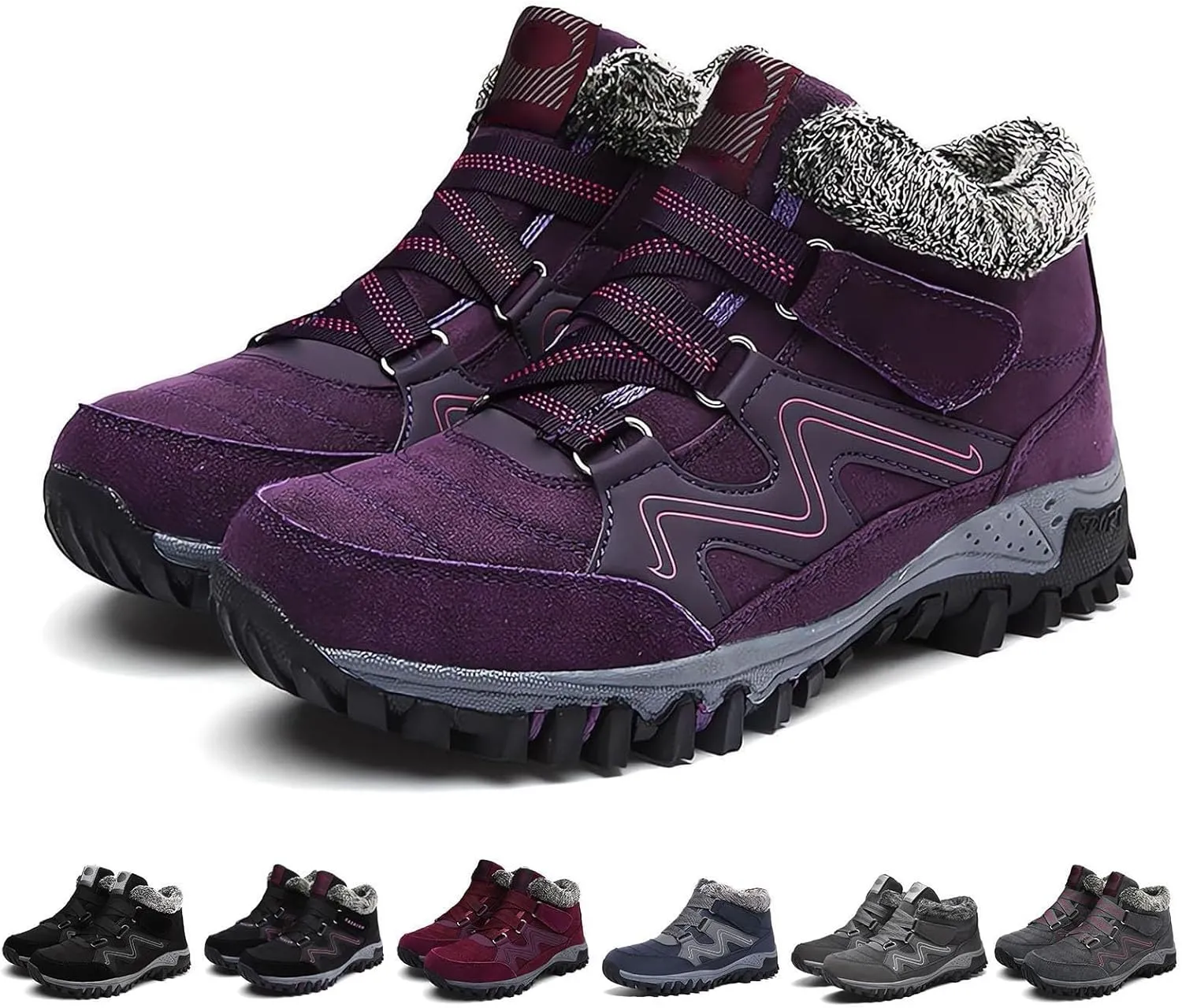 Women's Winter Boots Thermal Work Boots for Women, Unisex Waterproof Snow Shoes Non-Slip, Warm Comfy Booties Fashion Sneakers Walking Shoe