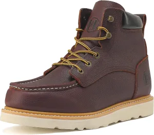 Work Boots for Men, 6" EH Lightweight Soft Toe Mens Work Boots, Non-Slip Anti-Fatigue Working Shoes with Durable Rubber EVA Outsole