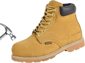 Work Boots for Men, Steel Toe, Leather, Oil, Slip and Heat Resistant Heavy Duty Wide Industrial & Construction Safety Boots, US 11.5W