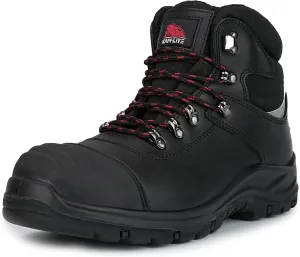 Work Boots for Men, Steel Toe Waterproof Safety Boots, Comfortable Non-Slip Puncture Resistant Durable Leather Heavy Duty Construction Industrial