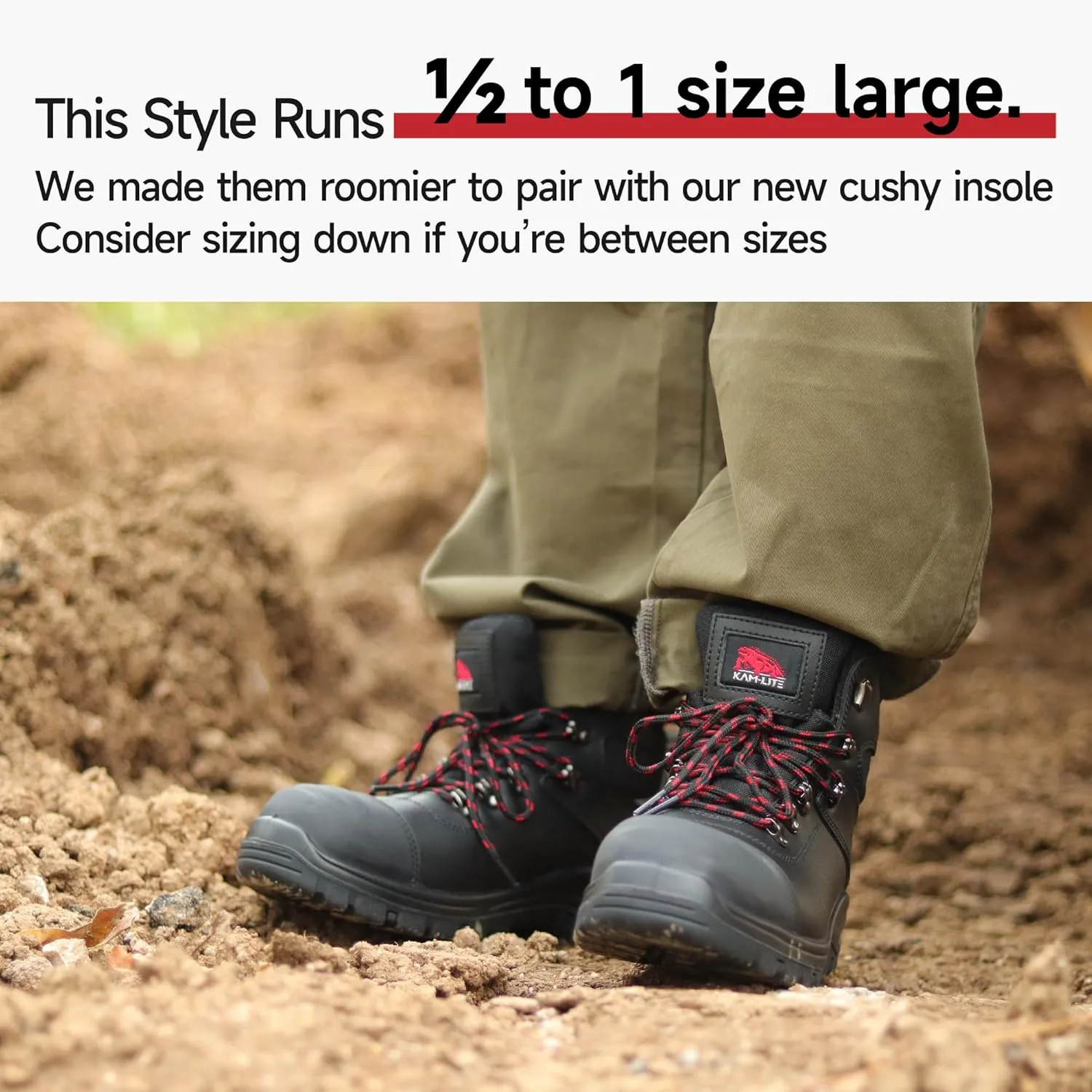 Work Boots for Men, Steel Toe Waterproof Safety Boots, Comfortable Non-Slip Puncture Resistant Durable Leather Heavy Duty Construction Industrial